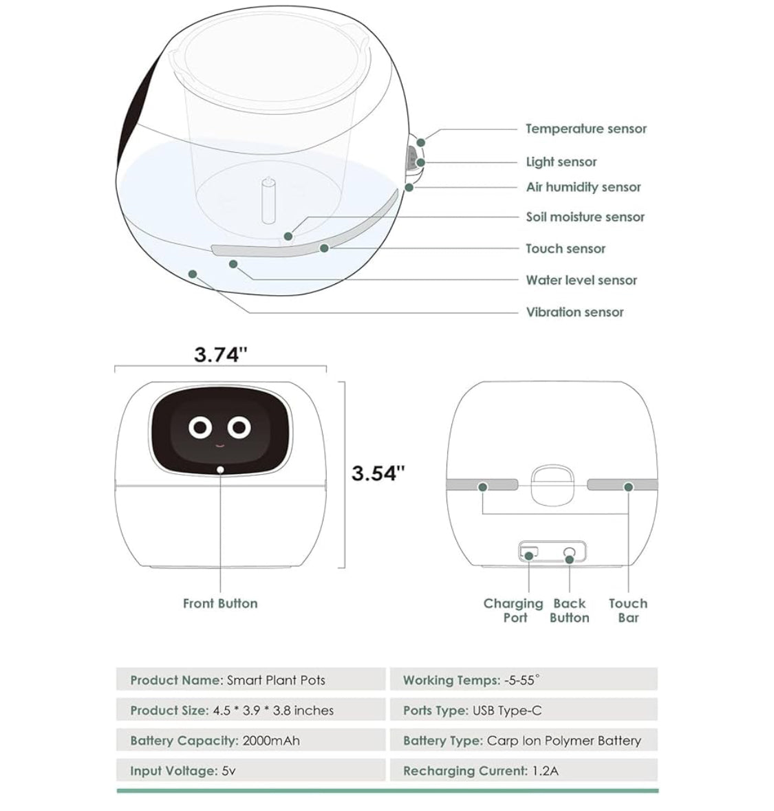 وعاء زهور ونباتات ذكي