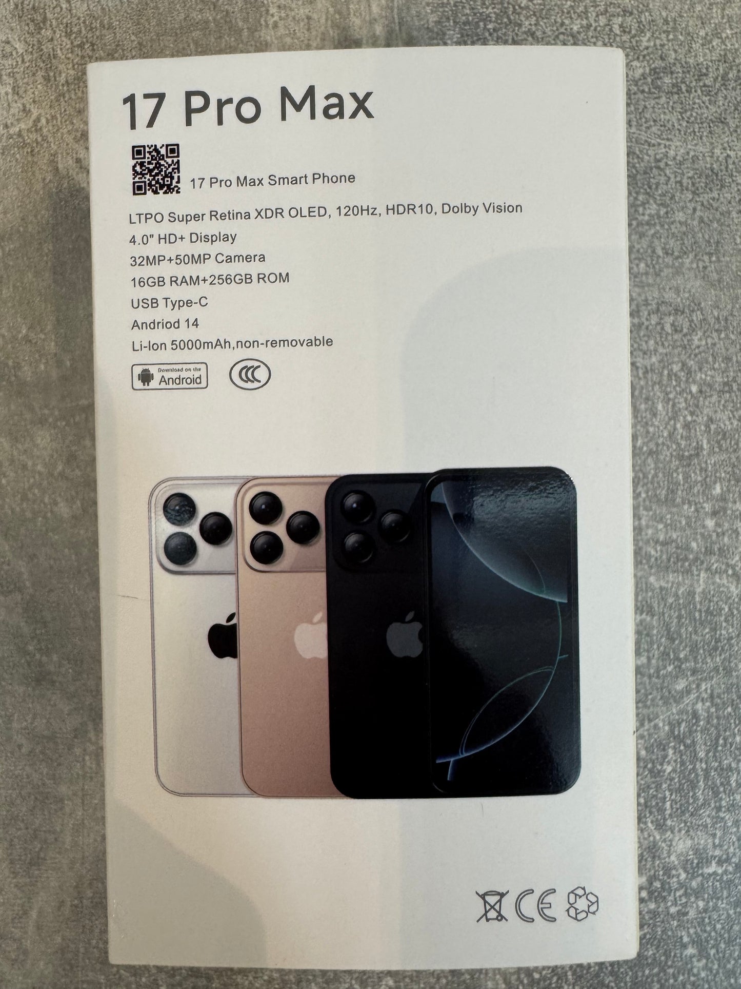 هاتف ميني شبيه بالايفون 17برو ماكس - يعمل بنظام الاندرويد