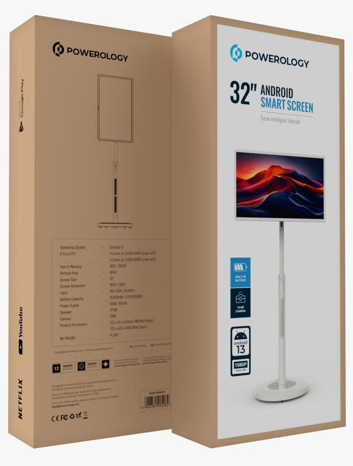 شاشة ذكية تعمل بنظام أندرويد مقاس 32 بوصة