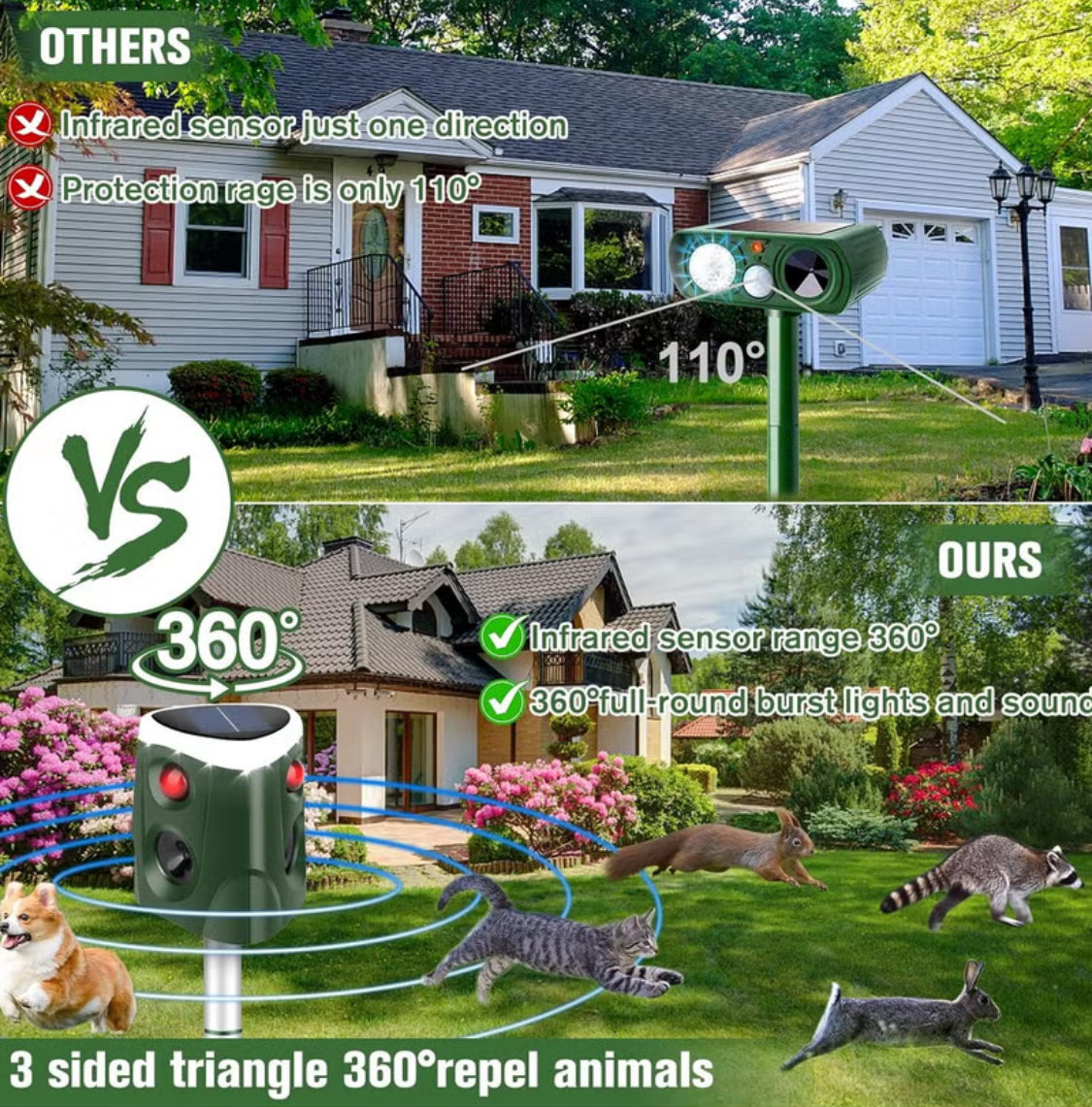 طارد الحيوانات يعمل بالطاقة الشمسية