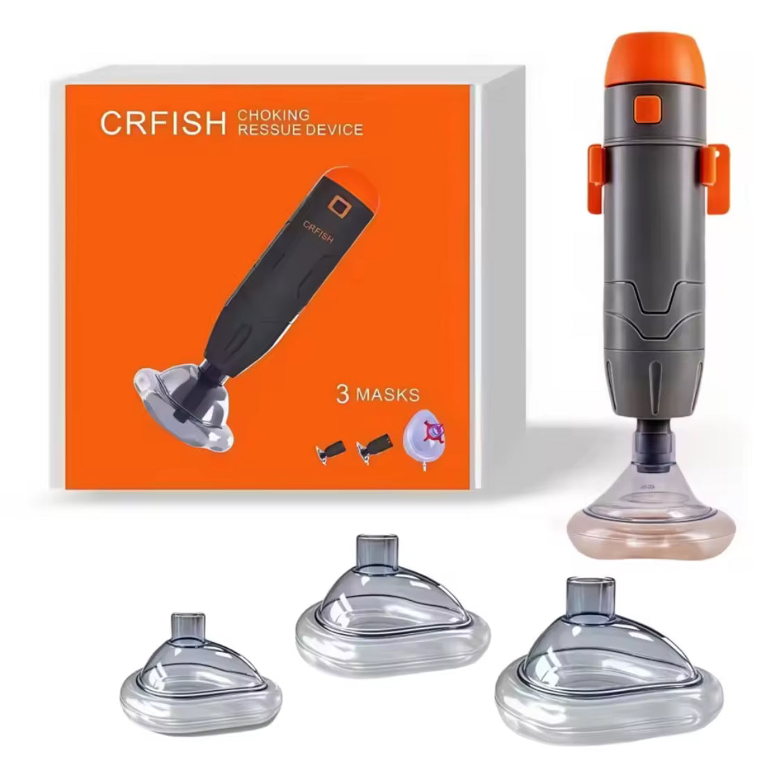 جهاز إنقاذ مضاد للاختناق للإسعافات الأولية أوتوماتيكيًا للبالغين والأطفال مع 3 أقنعة بأحجام مختلفة
