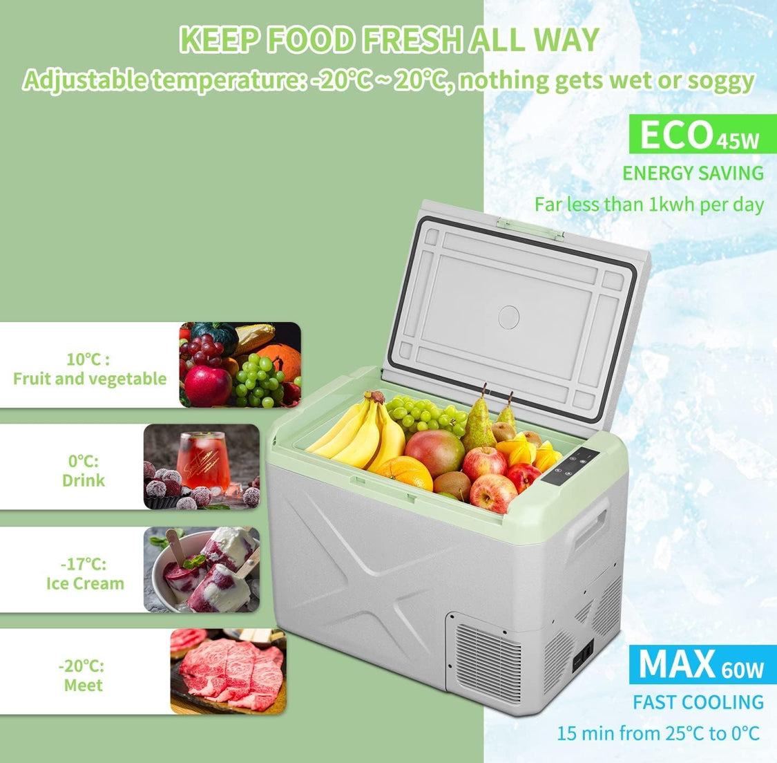 ثلاجة سيارة بضاغط محمول سعة 30 لتر