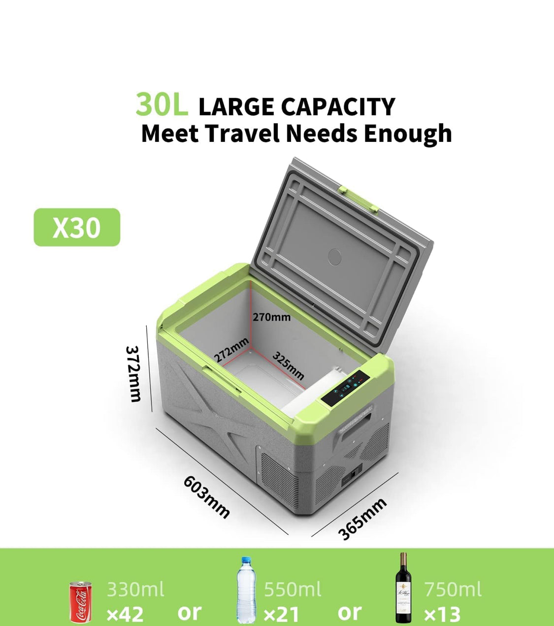 ثلاجة سيارة بضاغط محمول سعة 30 لتر