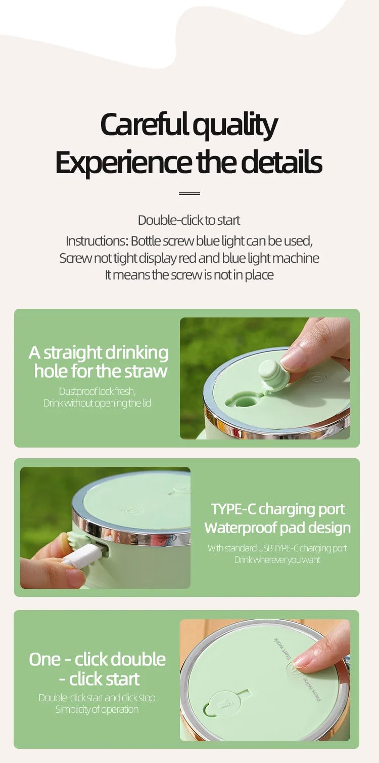 زجاجة وخلاط محمول لاسلكي